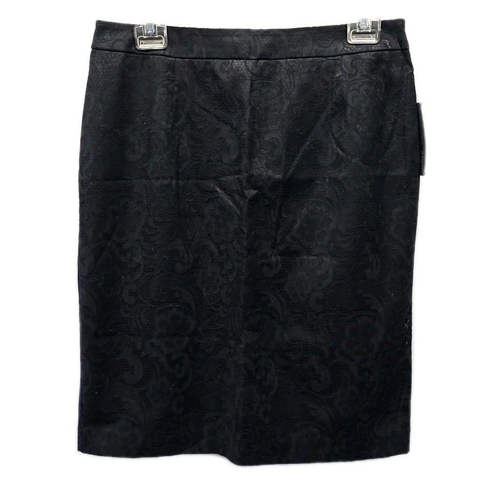 NWT Apt 9‎ Black Jacquard Pencil Skirt Size 8 Career Chic Office Classic Modest